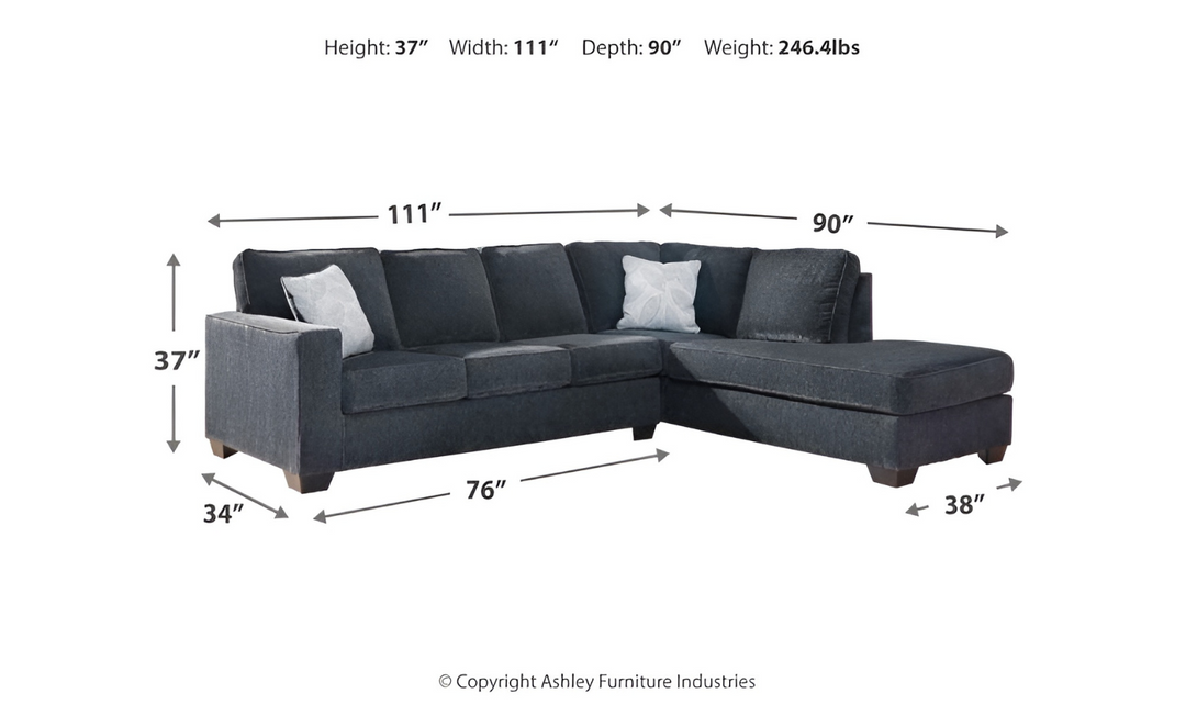 Altari Sectional Sleeper with Chaise-Jennifer Furniture