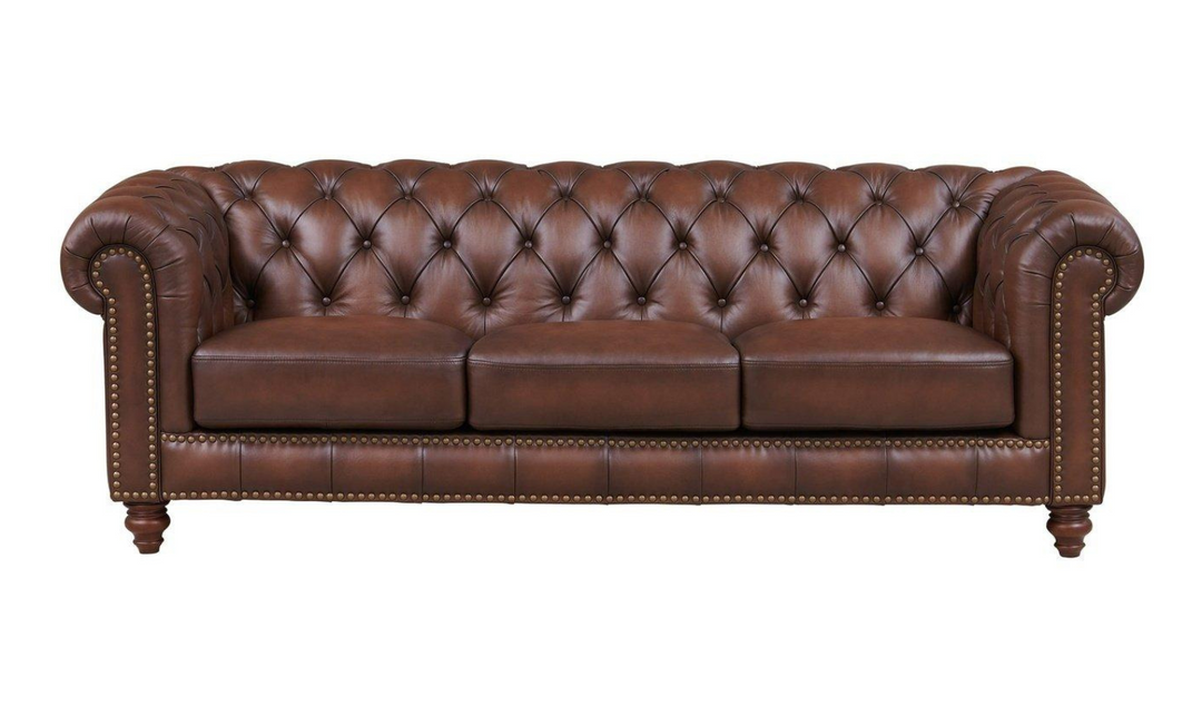 Alton Bay 3-Seater Leather Sofa With Box Cushions-Jennifer Furniture