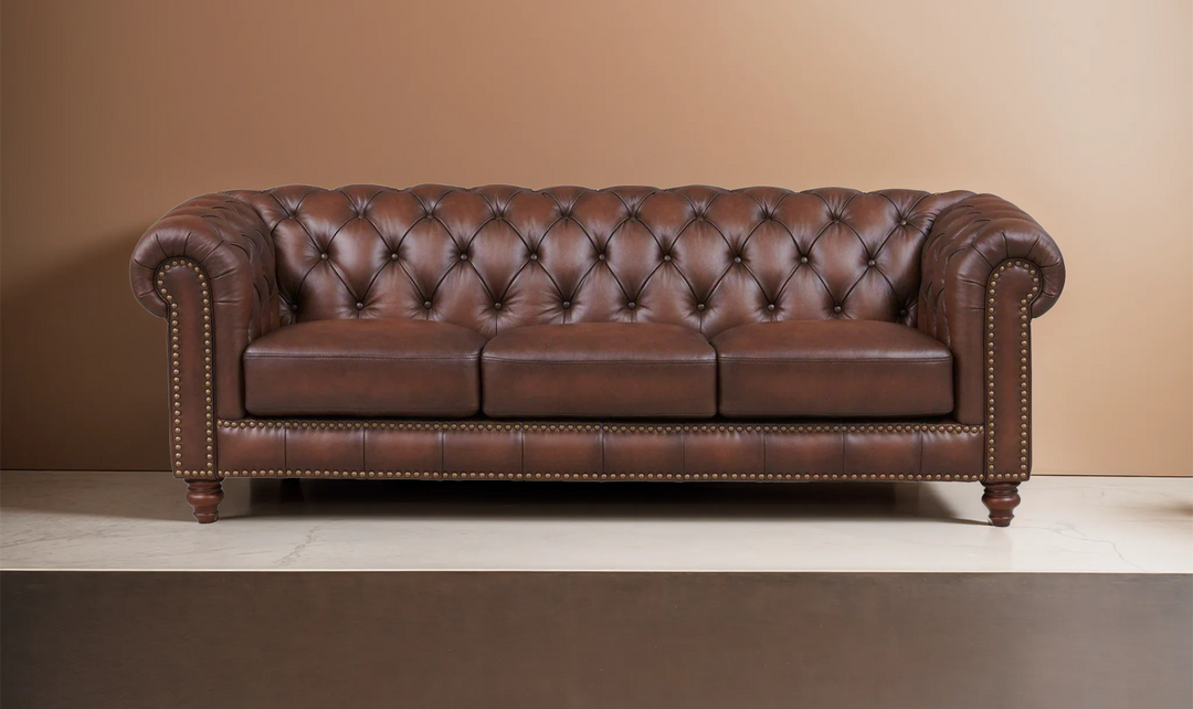 Alton Bay 3-Seater Leather Sofa With Box Cushions-Jennifer Furniture