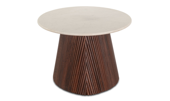 Amalfi 52" Coffee Table in Mango Wood with White Marble- Jennifer Furniture