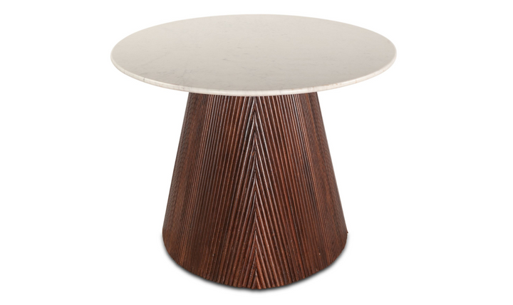 HTD Amalfi 90" Dining Table in Mango Wood with White Marble- Jennifer Furniture