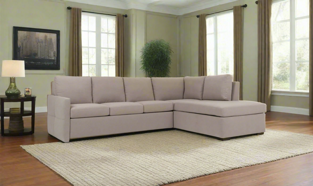 American Leather Bentley White Fabric 3-seater Sectional Sleeper Sofa