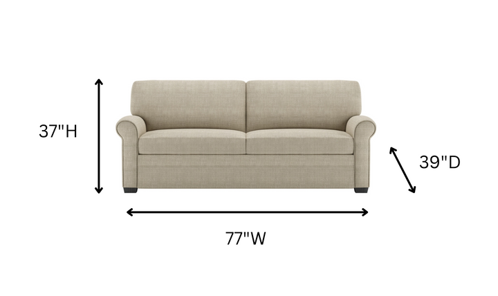 American Leather Gaines 2-seater Queen Fabric Sleeper Sofa in Beige