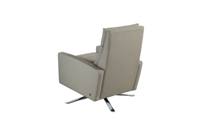 American Leather Simon Gray Swivel Reclining Chair with USB Charging Port