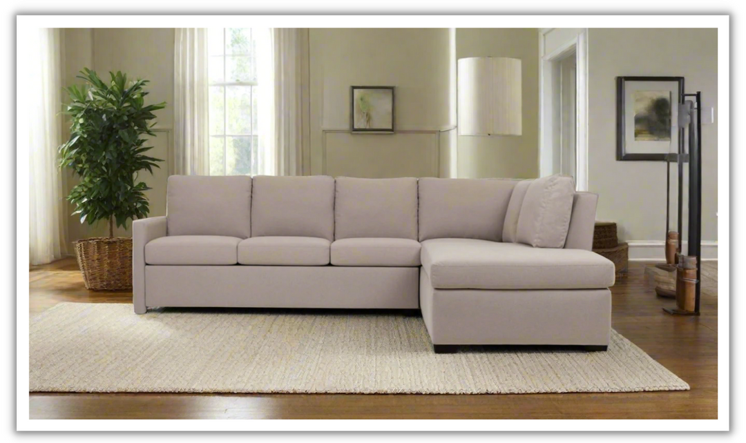 American Leather Bentley White Fabric 3-seater Sectional Sleeper Sofa