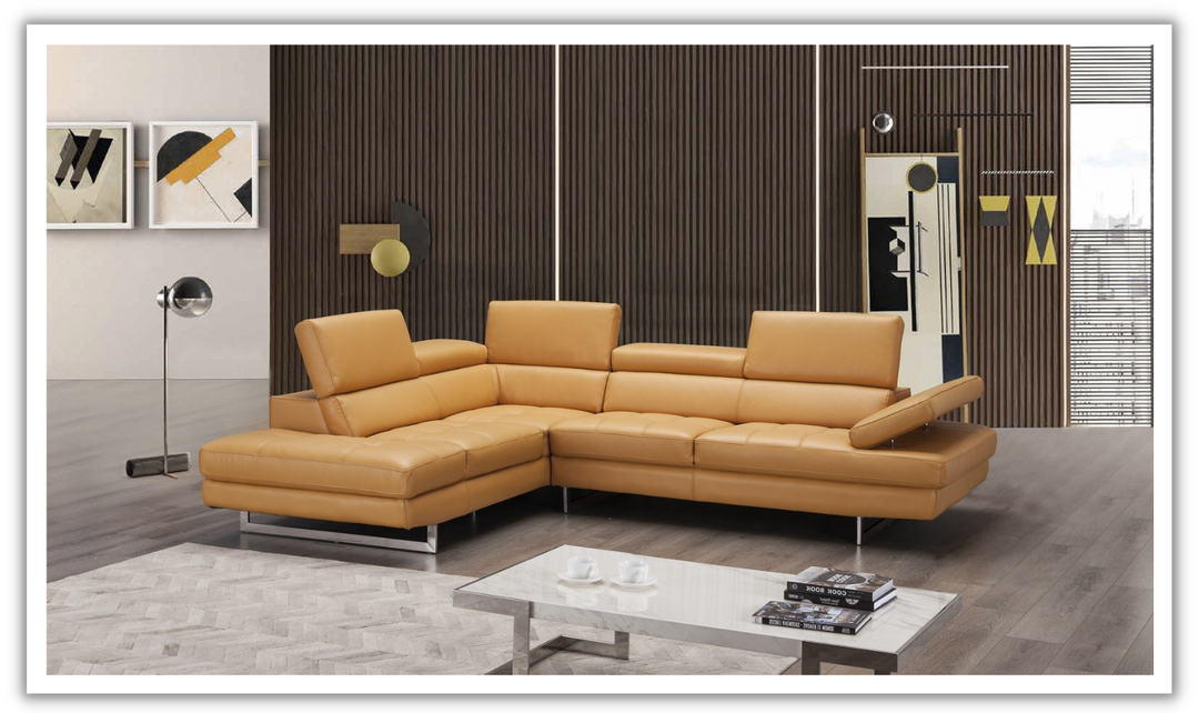 Jennifer Italia Temps Calme 3-Seater Leather Sectional Sofa with Adjustable Headrest