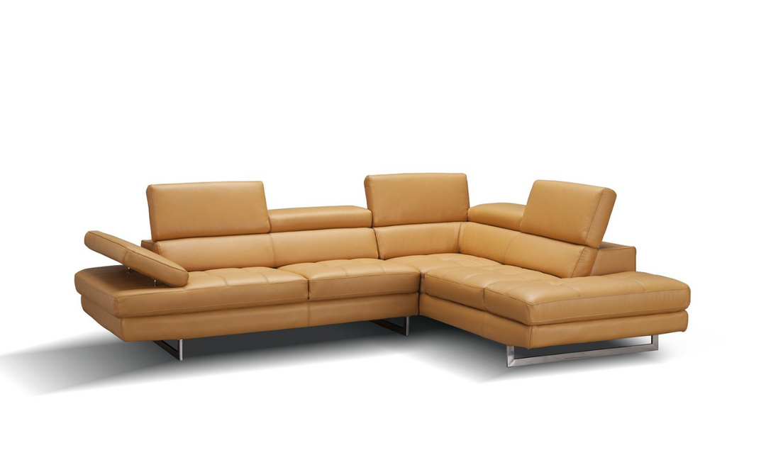 Jennifer Italia Temps Calme 3-Seater Leather Sectional Sofa with Adjustable Headrest