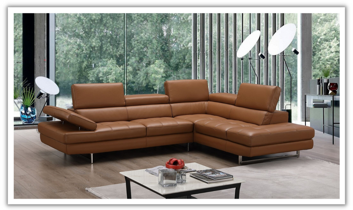 Jennifer Italia Temps Calme 3-Seater Leather Sectional Sofa with Adjustable Headrest