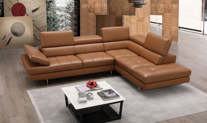 Jennifer Italia Temps Calme 3-Seater Leather Sectional Sofa with Adjustable Headrest