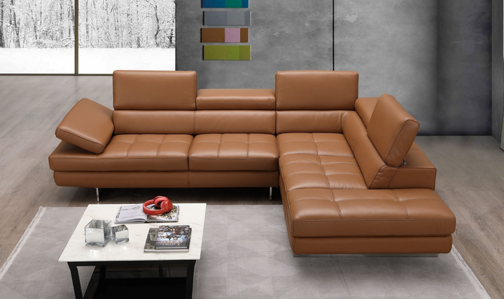 Jennifer Italia Temps Calme 3-Seater Leather Sectional Sofa with Adjustable Headrest