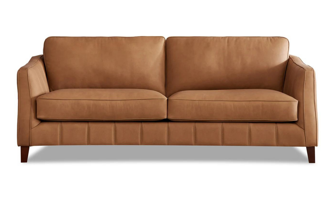 Aria 2-Seater Leather Sofa In Saddle Brown-Jennifer Furniture