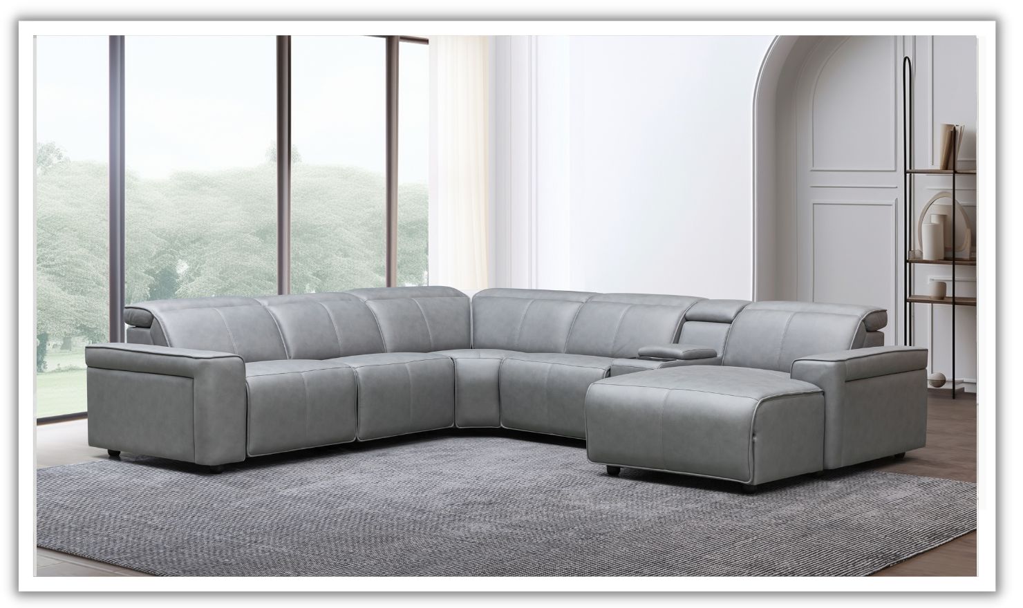 Gio Italia Leonardo 6 Pieces Power Recliner Sectional with Storage