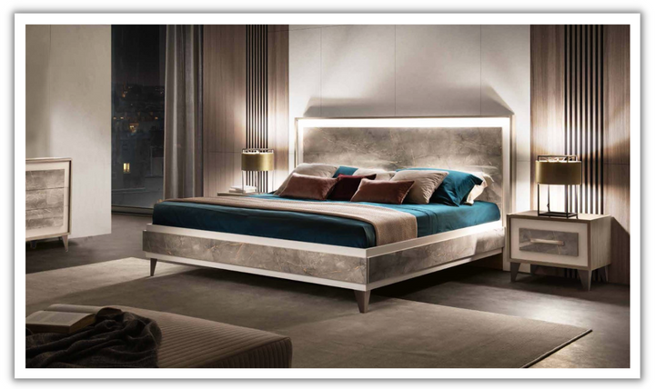 ArredoAmbra Milano Bed with Upholstery Headboard-jennifer furniture