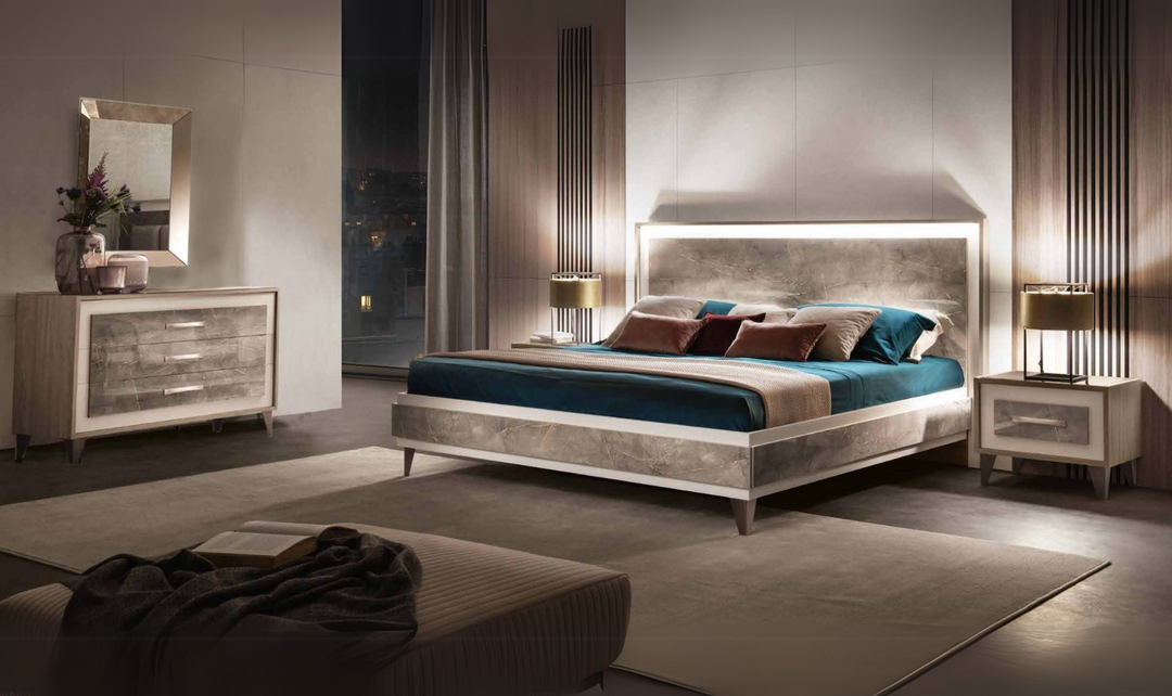 ArredoAmbra Milano Bed with Upholstery Headboard-jennifer furniture