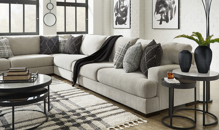 Modern Heritage Artsie L-Shape Gray Sectional Sofa (3 Pcs/ 4 Pcs)