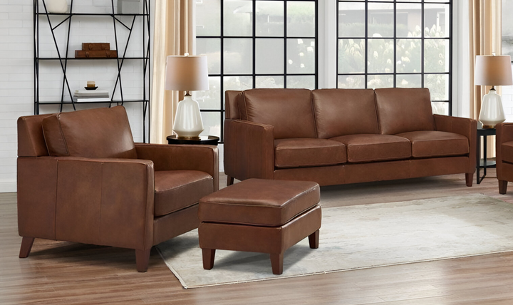 Ashby Leather Chair In Pecan Brown-Jennifer Furniture