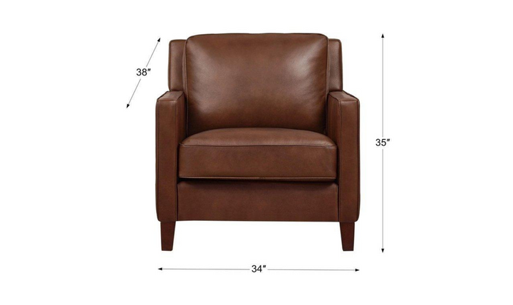 Ashby Leather Chair In Pecan Brown-Jennifer Furniture