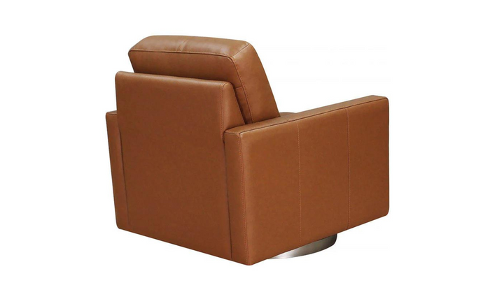 Ashby Leather Swivel Chair with Track Arms