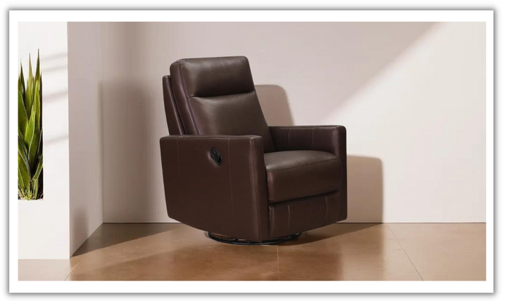 Ashby Manual Swivel Rocker Leather Recliner Chair