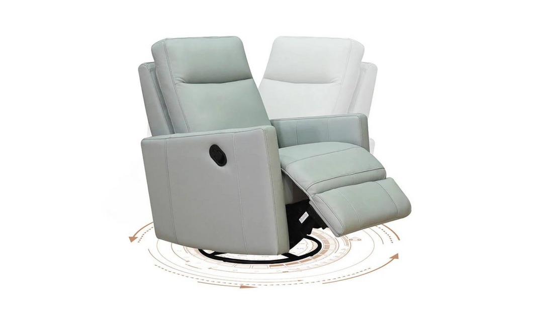 Ashby Manual Swivel Rocker Leather Recliner Chair