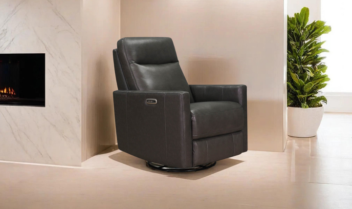 Ashby Power Swivel Leather Recliner Chair