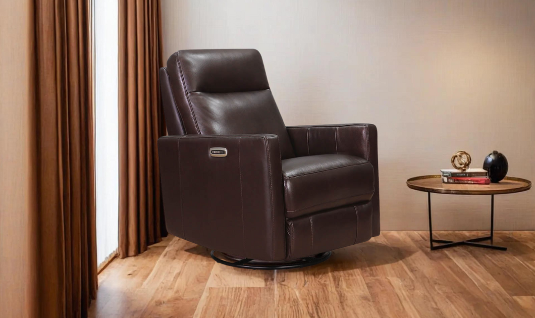 Ashby Power Swivel Leather Recliner Chair