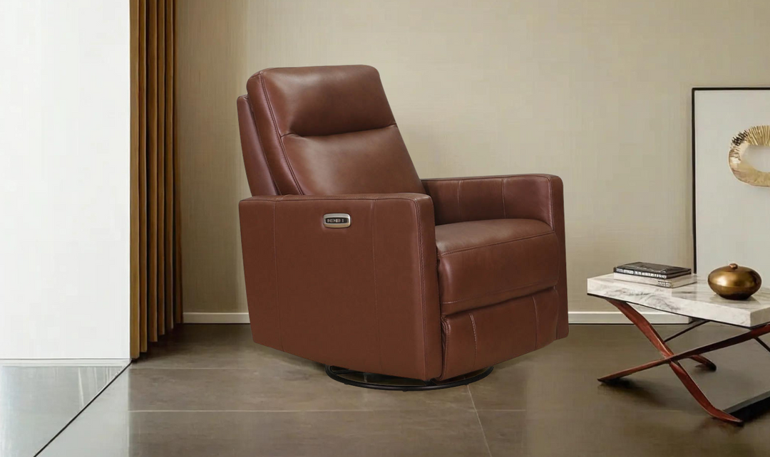 Ashby Power Swivel Leather Recliner Chair