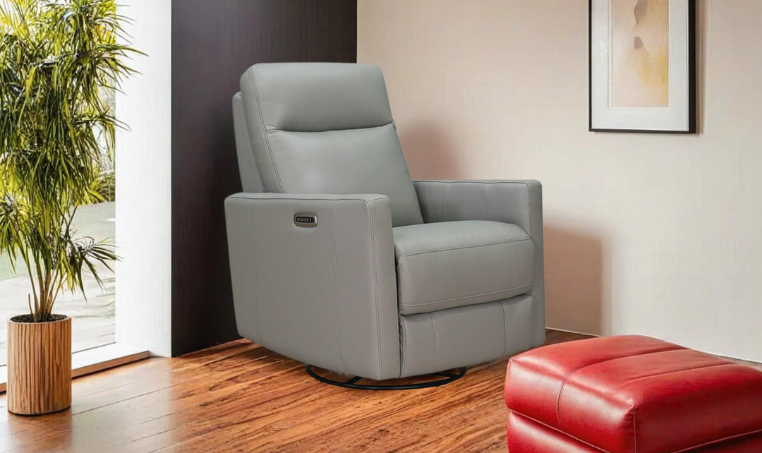 Ashby Power Swivel Leather Recliner Chair