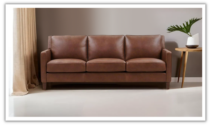 Ashby 3-Seater Leather Sofa In Pecan Brown-Jennifer Furniture