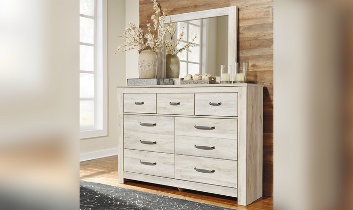 Ashley Bellaby 7 Drawer Bedroom Dresser in Whitewash-Jennifer Furniture