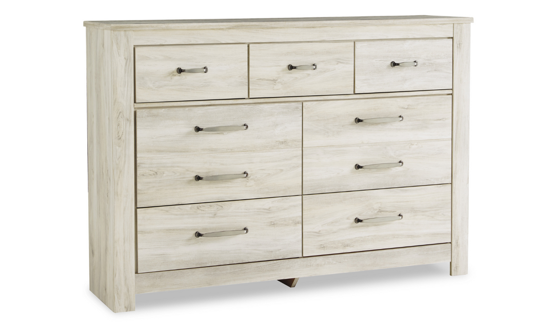 Ashley Bellaby 7 Drawer Bedroom Dresser in Whitewash-Jennifer Furniture