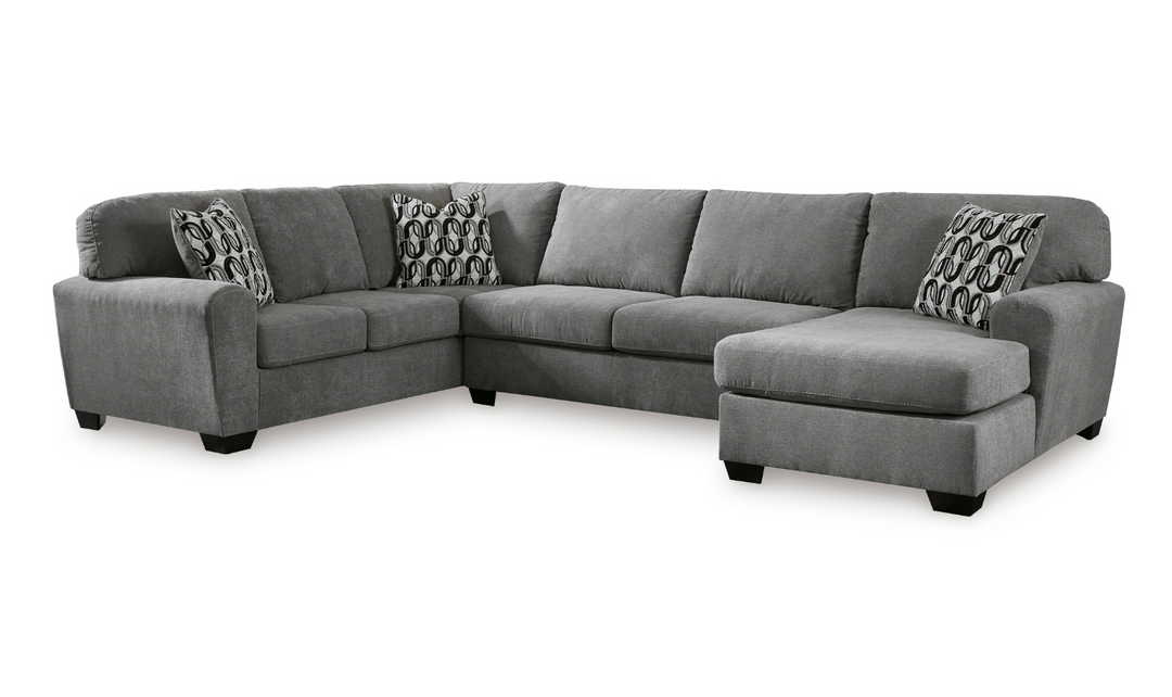 Ashley Birkdale Court U-Shape 3-Piece Gray Fabric Sectional with Chaise-Jennifer Furniture