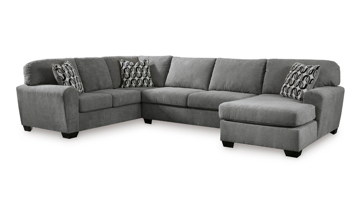 Ashley Birkdale Court U-Shape 3-Piece Gray Fabric Sectional with Chaise-Jennifer Furniture