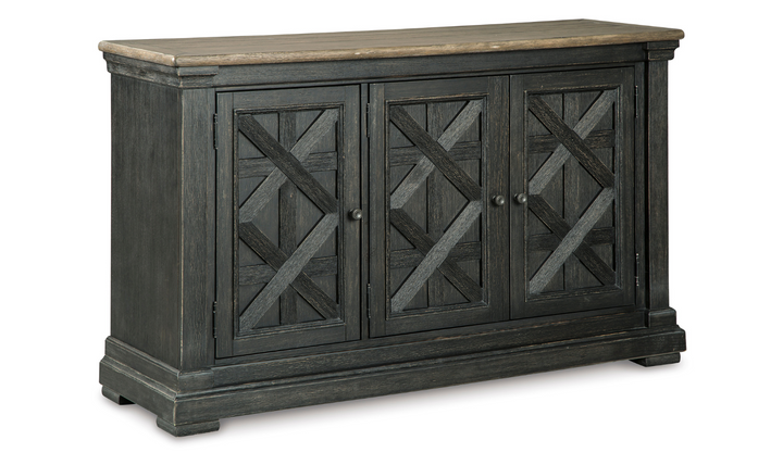 Ashley Bolanburg 3 Doors Server with Weathered Oak Top Finish-Jennifer Furniture