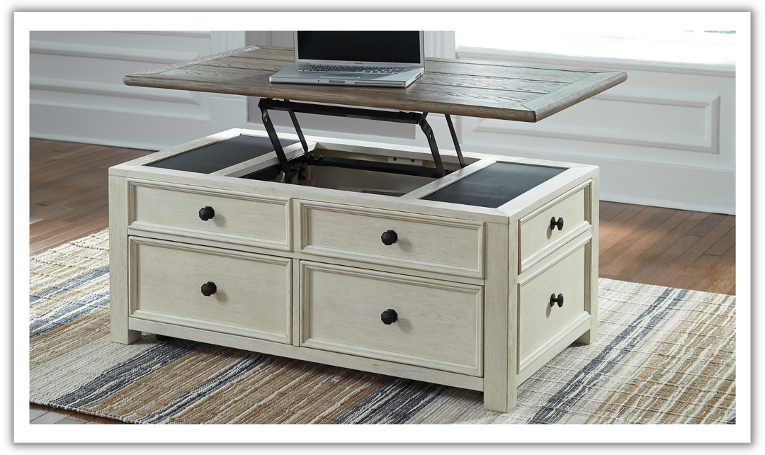 Ashley  Bolanburg Lift Top Coffee Table with 4 Drawers-Jennifer Furniture