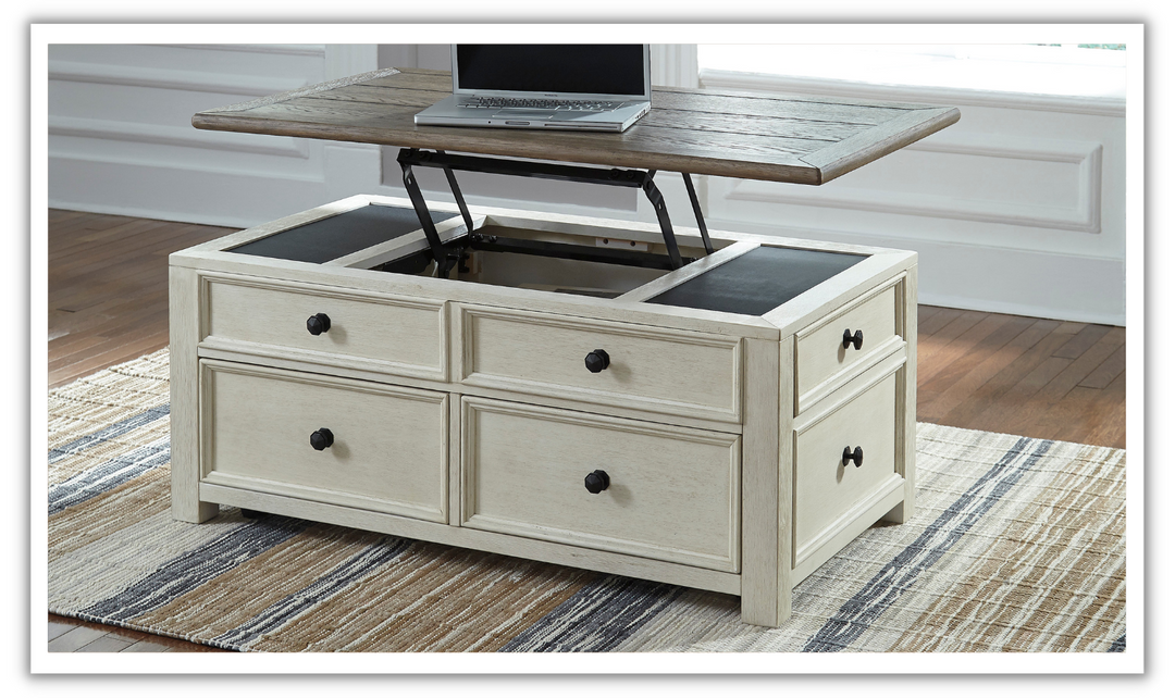 Ashley  Bolanburg Lift Top Coffee Table with 4 Drawers-Jennifer Furniture