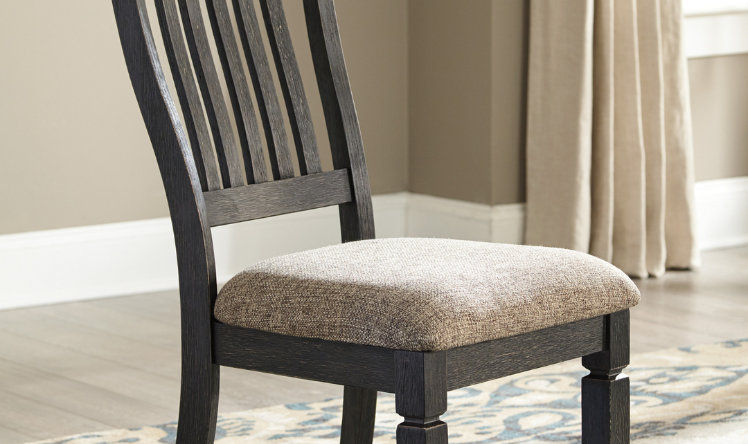 Ashley Bolanburg Upholstered Dining Side Chair in Textured Black Finish-Jennifer Furniture 