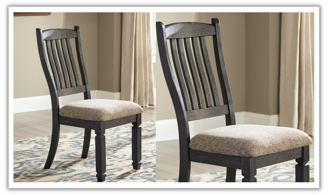 Ashley Bolanburg Upholstered Dining Side Chair in Textured Black Finish-Jennifer Furniture 