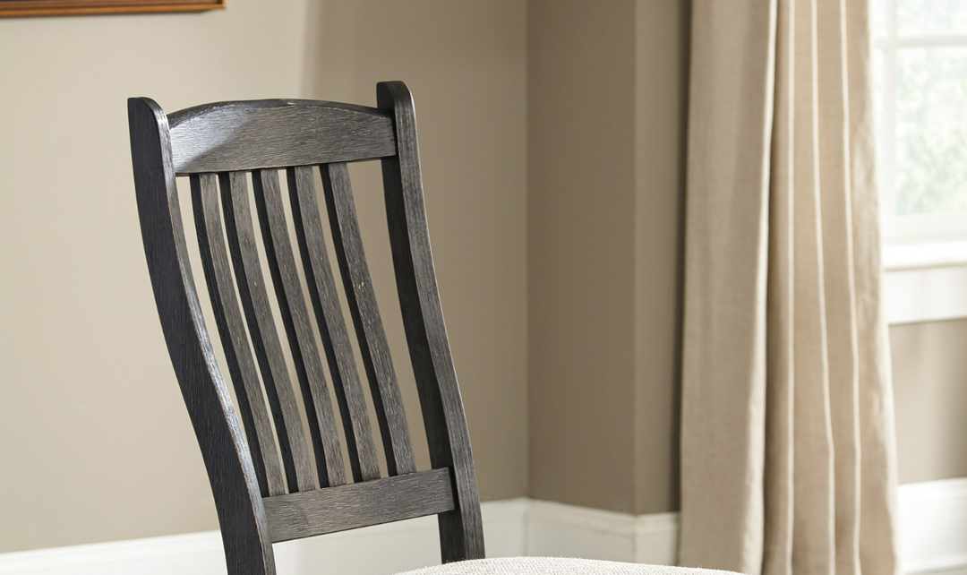 Ashley Bolanburg Upholstered Dining Side Chair in Textured Black Finish-Jennifer Furniture 