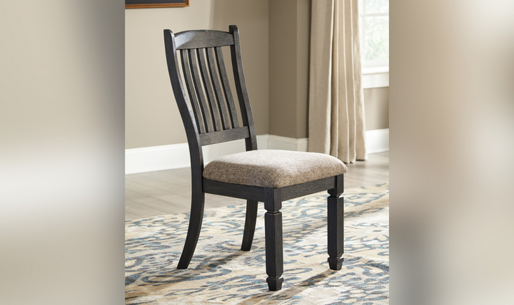 Ashley Bolanburg Upholstered Dining Side Chair in Textured Black Finish-Jennifer Furniture 