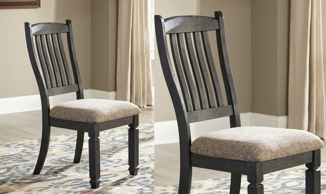 Ashley Bolanburg Upholstered Dining Side Chair in Textured Black Finish-Jennifer Furniture 