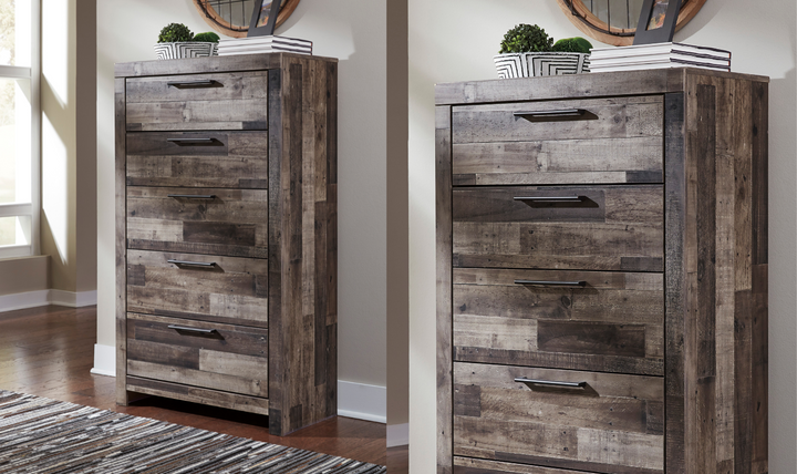 Ashley Derek 5 Drawer Multi Gray Chest-Jennifer Furniture 