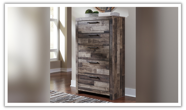 Ashley Derek 5 Drawer Multi Gray Chest-Jennifer Furniture 