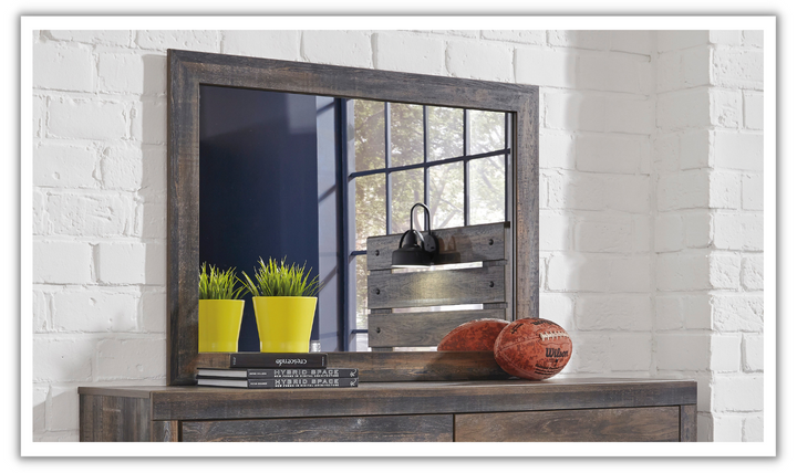 Ashley Drystan Mirror in Brown Rustic  Frame Finish-Jennifer Furniture