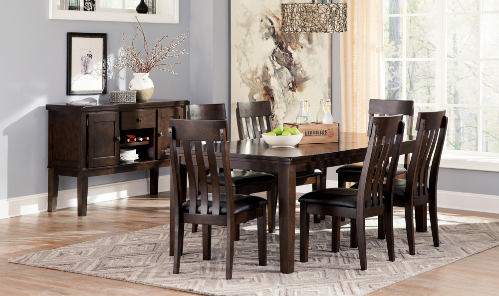 Ashley Haddigan 6-Seater Dining Set in Dark Brown-Jennifer Furniture 