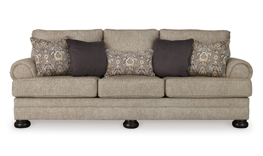 Ashley  Kananwood 3-Seater Oatmeal Fabric Sofa-Jennifer Furniture