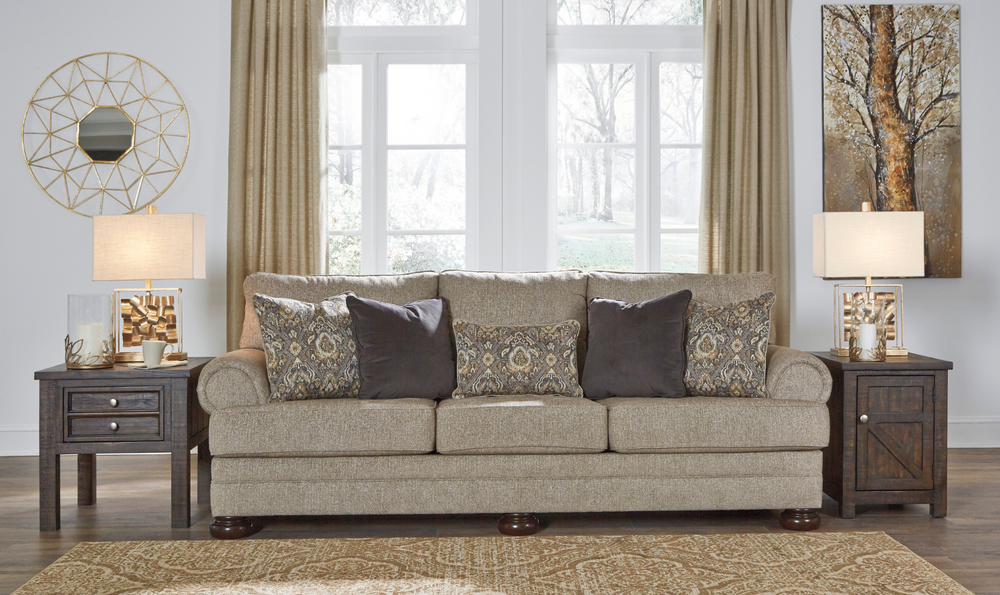 Ashley  Kananwood 3-Seater Oatmeal Fabric Sofa-Jennifer Furniture