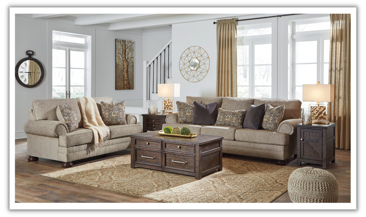 Ashley  Kananwood Oatmeal Fabric Living Room Set-Jennifer Furniture