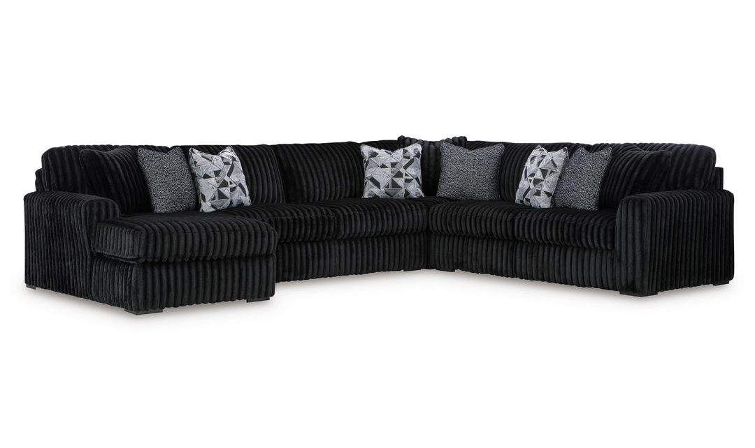 Modern Heritage Midnight-Madness U-Shape 4-Pieces Sectional Sofa with Chaise