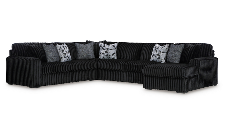 Modern Heritage Midnight-Madness U-Shape 4-Pieces Sectional Sofa with Chaise